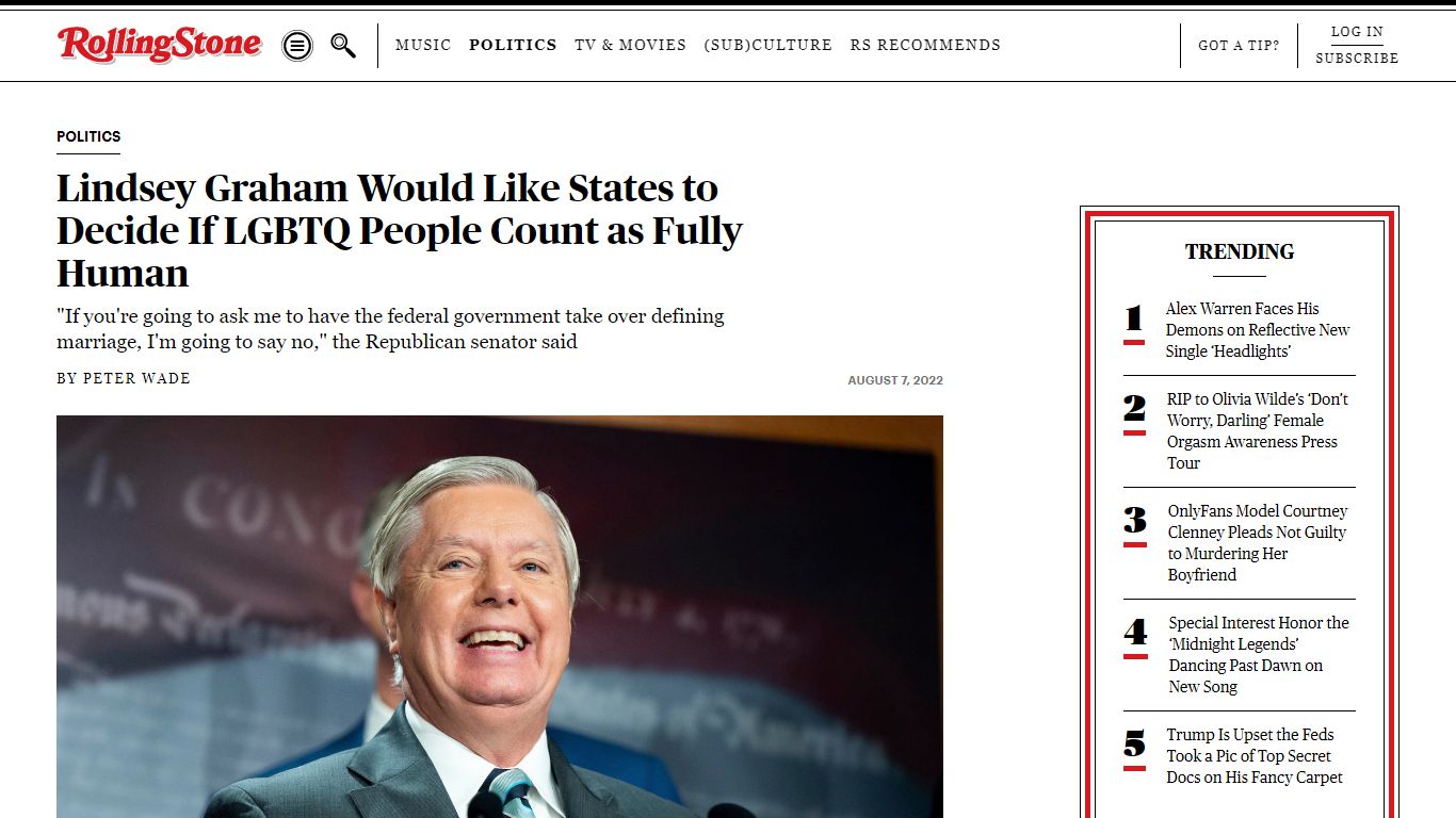 Lindsey Graham Would Like States to Decide on Gay Marriage - Rolling Stone